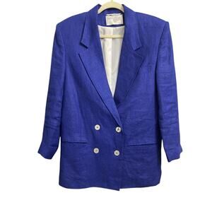 Women’s Vintage 80’s International Scene Double Breasted Linen Blazer. 9/10